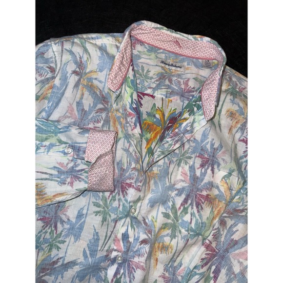 Tommy Bahama Other - Tommy Bahama Mens LG All Over Floral Hawaiian Button Up LS Linen Blend Resort